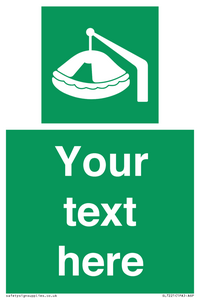 Custom sign Safe condition Davit-launched liferaft